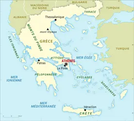 Grèce : carte générale - crédits : Encyclopædia Universalis France