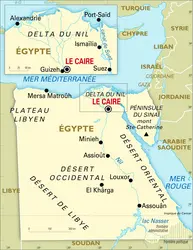 Égypte : carte générale - crédits : Encyclopædia Universalis France