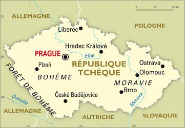 Tchèque (République) : carte générale - crédits : Encyclopædia Universalis France