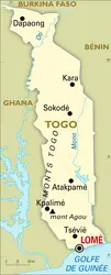 Togo : carte générale - crédits : Encyclopædia Universalis France