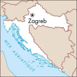 Zagreb : carte de situation - crédits : © Encyclopædia Universalis France