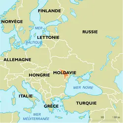 Moldavie : carte de situation - crédits : Encyclopædia Universalis France