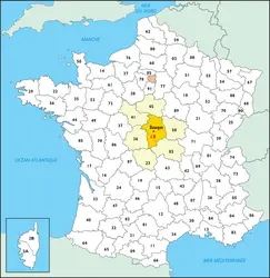 Cher : carte de situation - crédits : © Encyclopædia Universalis France