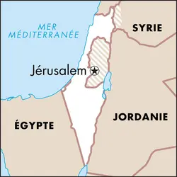 Jérusalem : carte de situation - crédits : © Encyclopædia Universalis France