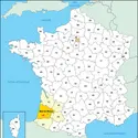 Landes : carte de situation - crédits : © Encyclopædia Universalis France